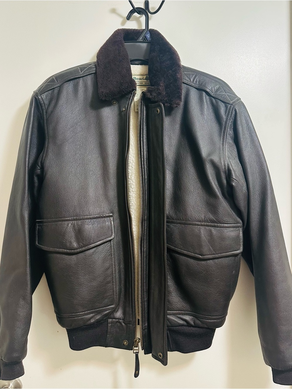 L.L.Bean Goatskin Leather Bomber Flight Jacket | Men’s Small